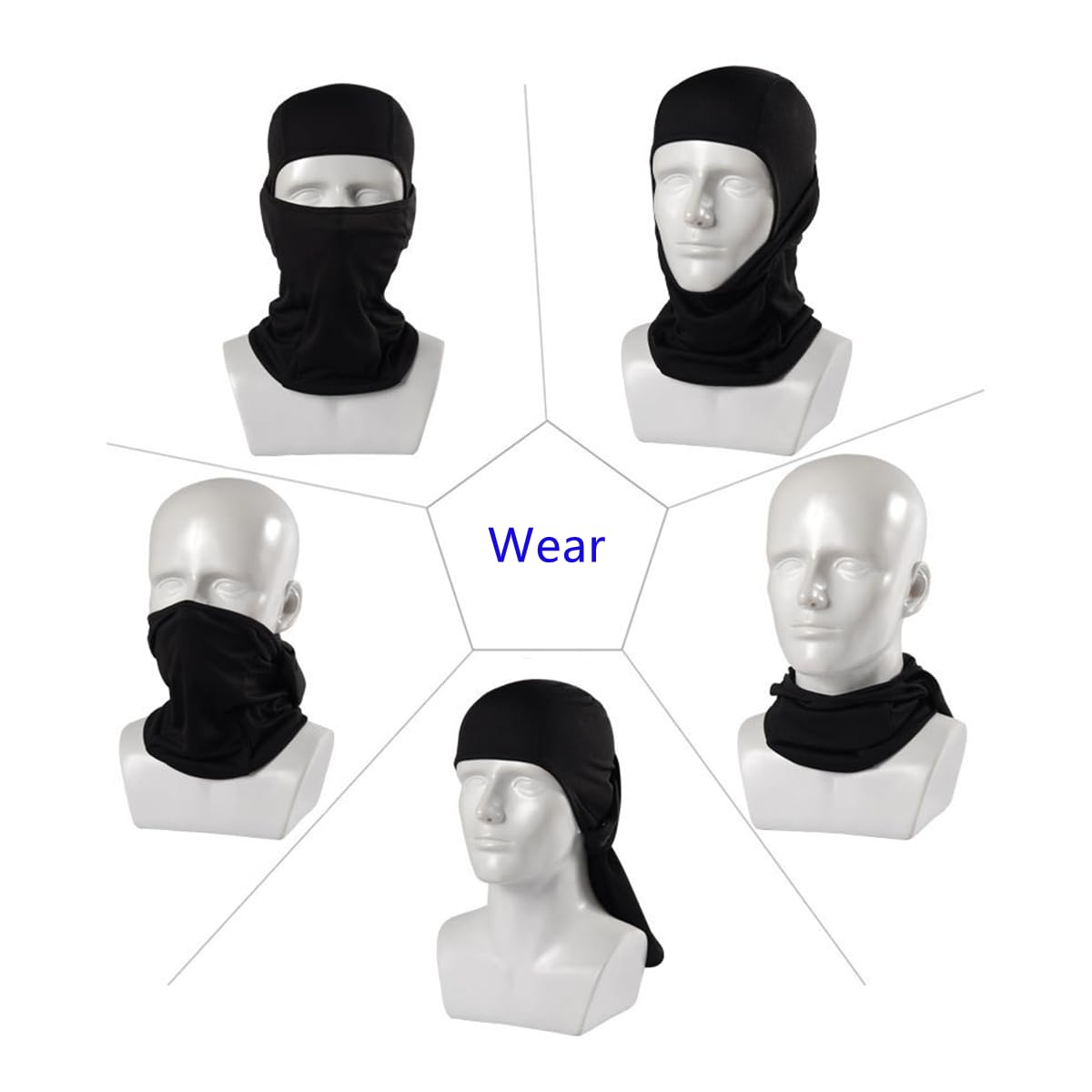 4 Pieces Camo Balaclava Mask Sun Protection Hood Face Cover Full Head Mask for Men and Women for Hunting Fishing Skiing