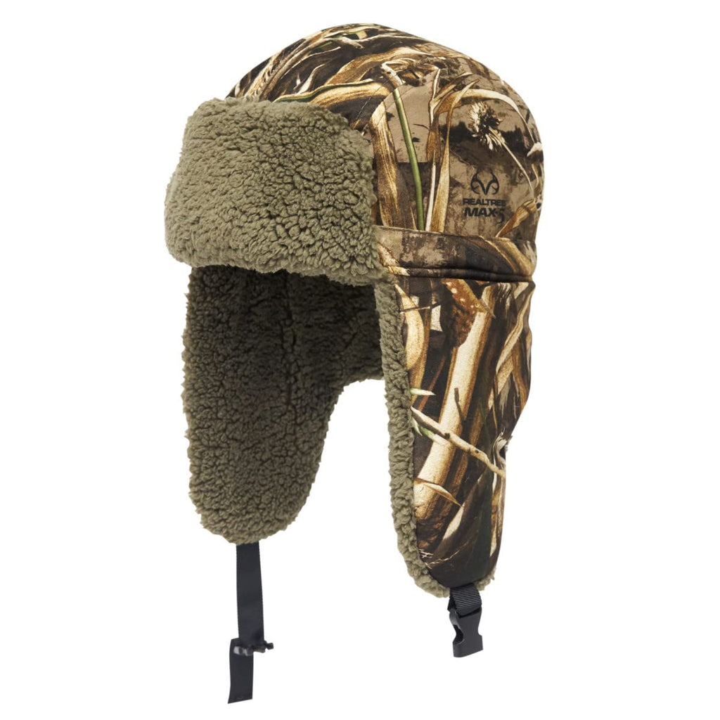 HOT SHOT Duck Commander x Men's Deke Trapper Hat – Realtree Max-5 Camo, Insulated, Outdoor Waterfowl Hunting Hat