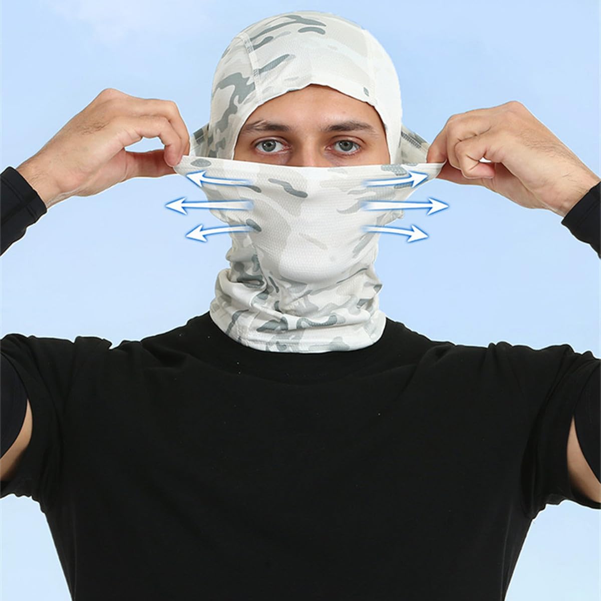 4 Pieces Camo Balaclava Mask Sun Protection Hood Face Cover Full Head Mask for Men and Women for Hunting Fishing Skiing