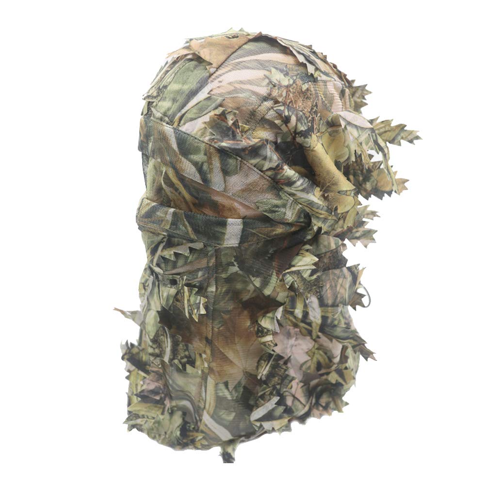 Ghillie Camouflage Leafy Hat 3D Full Face Mask Headwear Turkey Camo Hunter Hunting Accessories (Reed Forest)