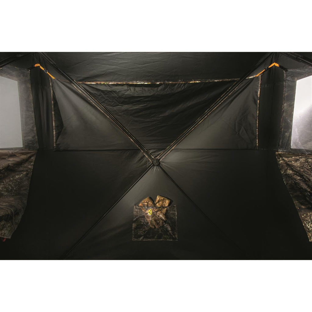 HuntRite Silent Adrenaline Pop-Up Hunting Ground Blind; for Deer and Turkey Hunting, 2-Person Tent