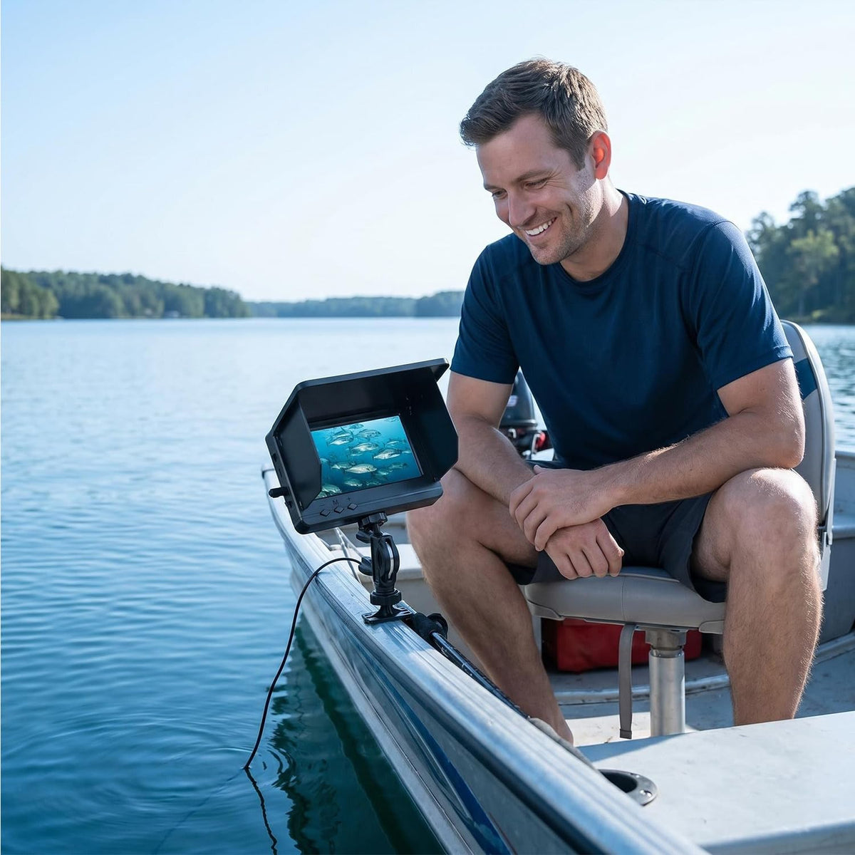 Fish Finder,Underwater Fishing Camera Equipped with Infrared Night Vision Function, IP67 Waterproof, and ice Fishing Camera a Portable Fish Finder, in Rivers, Lakes, Kayaks and Boats (30)