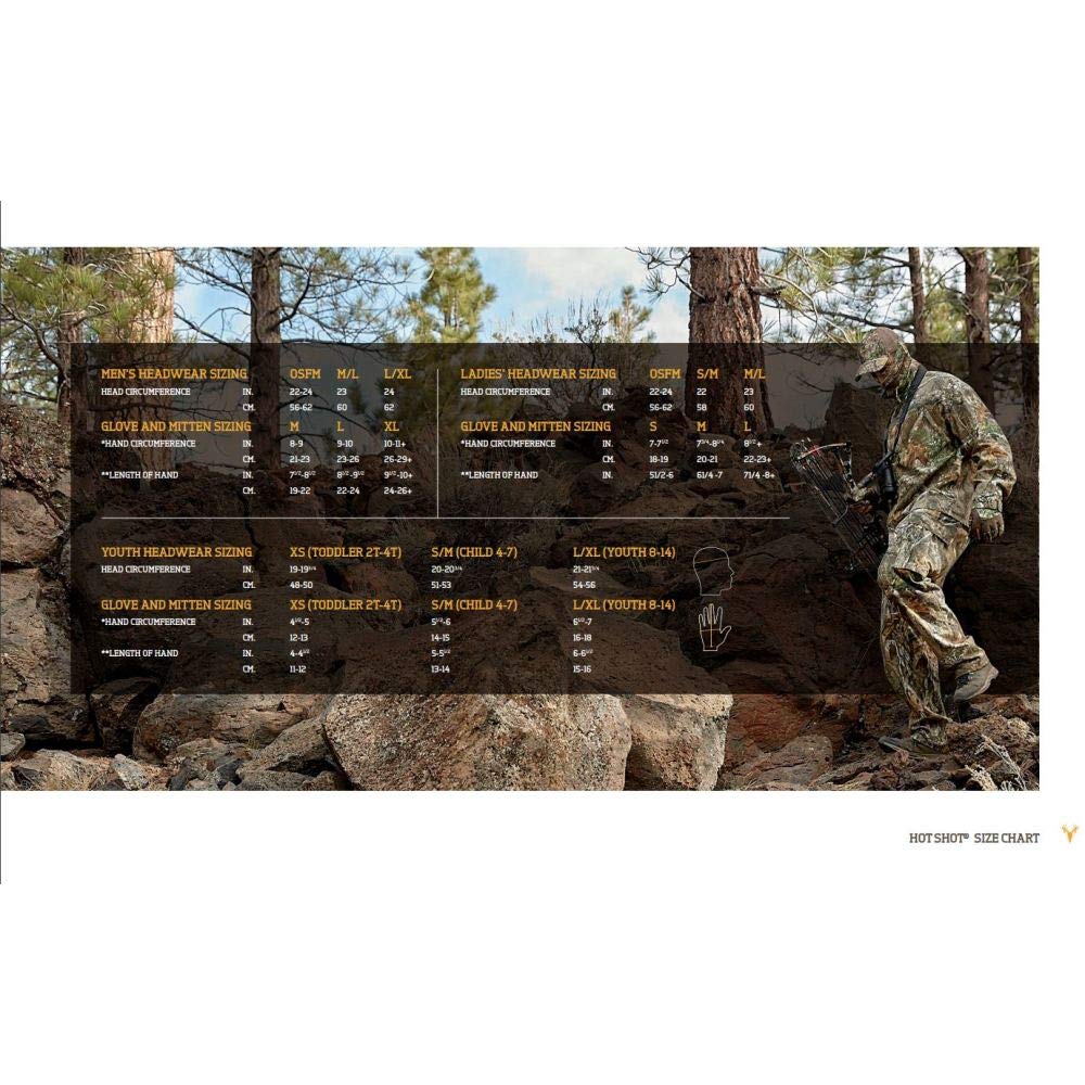HOT SHOT Men’s Camo Cyclone Stormproof Pop-Top Mittens - Realtree Edge Outdoor Hunting Camouflage