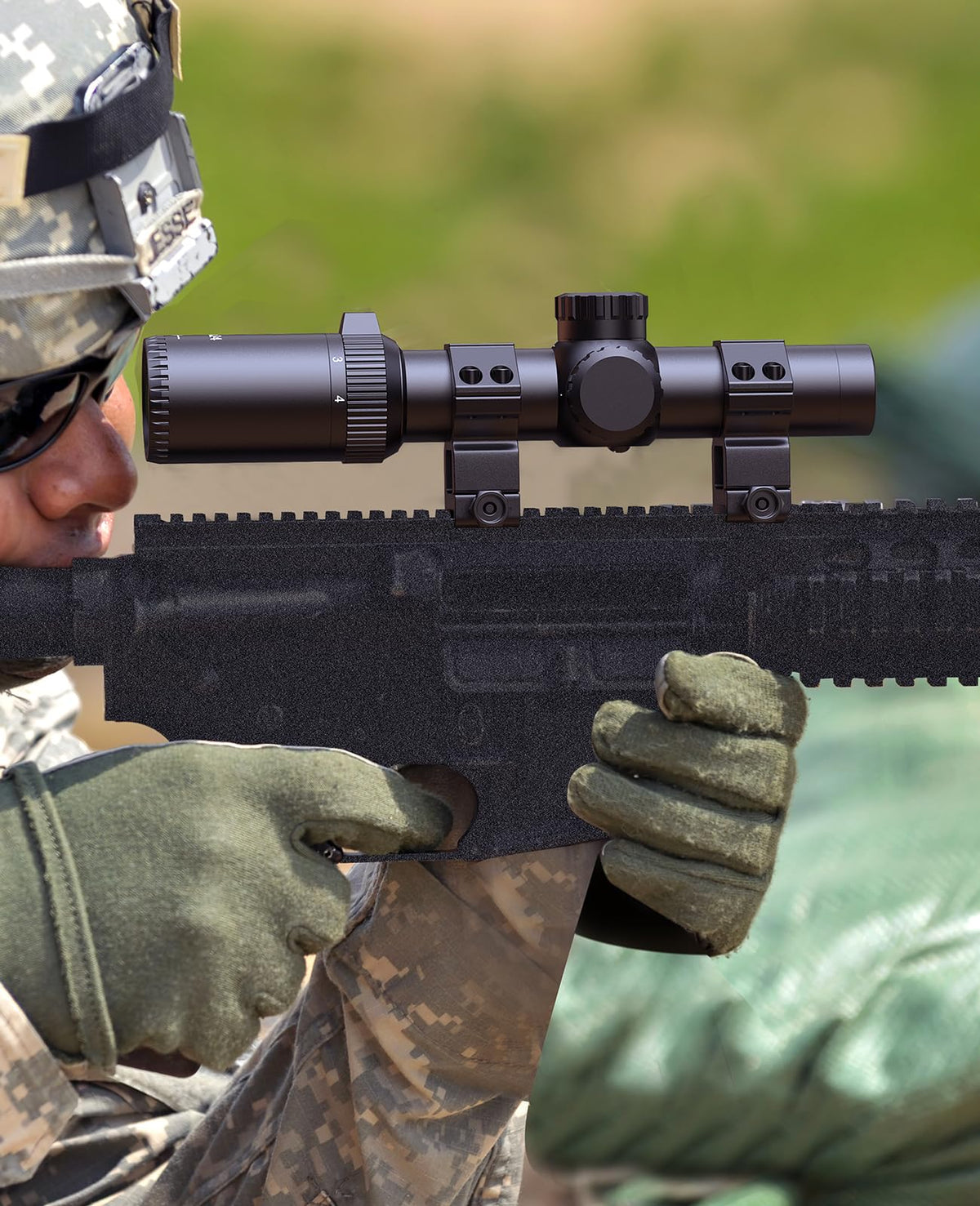 MidTen 1-4x24 LPVO Rifle Scope with 30mm Cantilever Mount, Wide View Scope with Etched Glass, Illuminated Reticle Scope with Zero Reset for Hunting