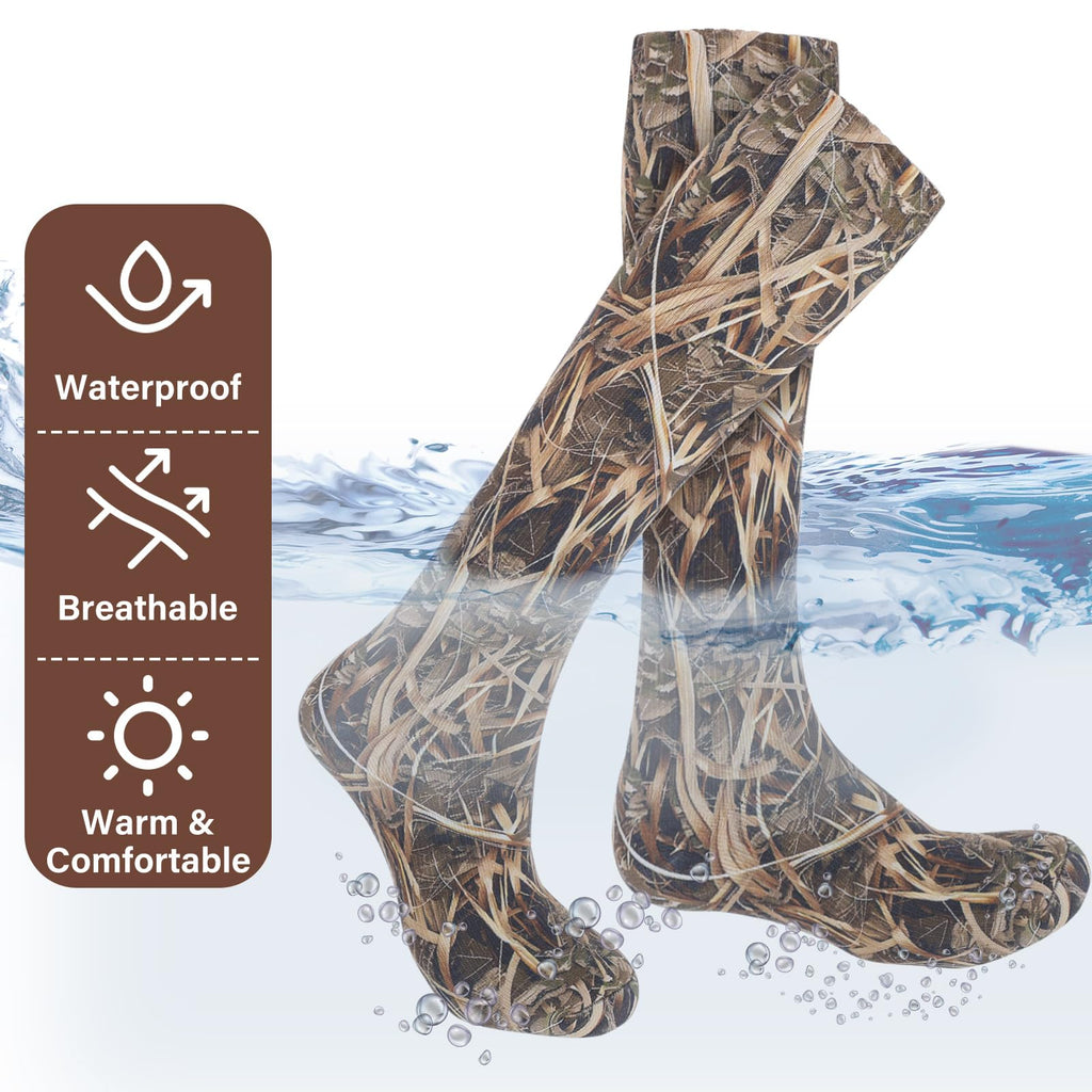 Cutecrop Men Waterproof Duck Hunting Gear Wader Sock Breathable Waterfowl Fishing Knee-high for Outdoor Winter Duck Hunting(XL)