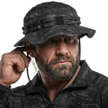 CQR Men's Tactical Boonie Hat, Breathable Packable Sun Hat for Hunting, Hiking, Fishing, Shooting, and Outdoor Activities, Sentinel Utility Camo Black, Small-Medium