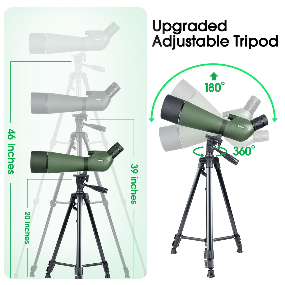 GUANIEE 25-75x80 Spotting Scope for Target Shooting with Upgraded Tripod Carrying Bag and Phone Adapter Spotter Scope for Bird Watching, Wildlife Viewing Camo