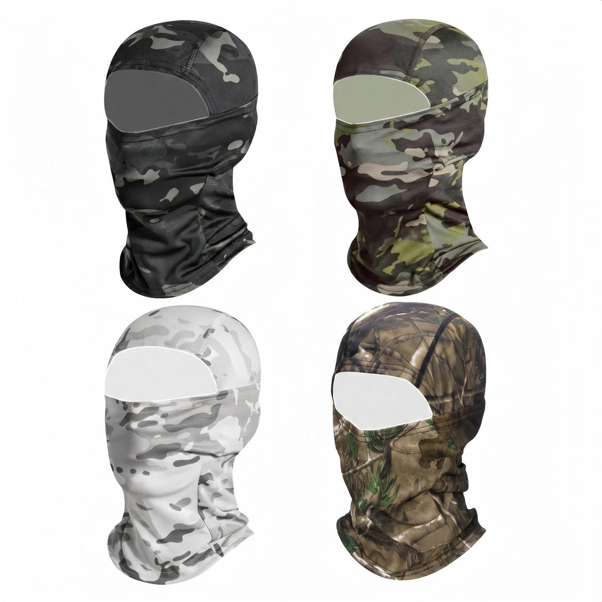 4 Pieces Camo Balaclava Mask Sun Protection Hood Face Cover Full Head Mask for Men and Women for Hunting Fishing Skiing