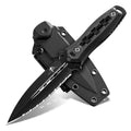 Purple Dragon Fixed Blade Knife with Kydex Sheath,440C Steel Full Tang Outdoor Utility Knife with G10 Handle for Camping, Hiking,Bushcraft & Outdoor Use-Black