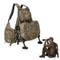 FUNHORUN Turkey Vest with Kickstand and Seat Cushion, Camo Turkey Hunting Vest with Detachable Adjustable Legs Kickstand, Game Pouch, Built-in Seat Frame, for Youth, Men, Women