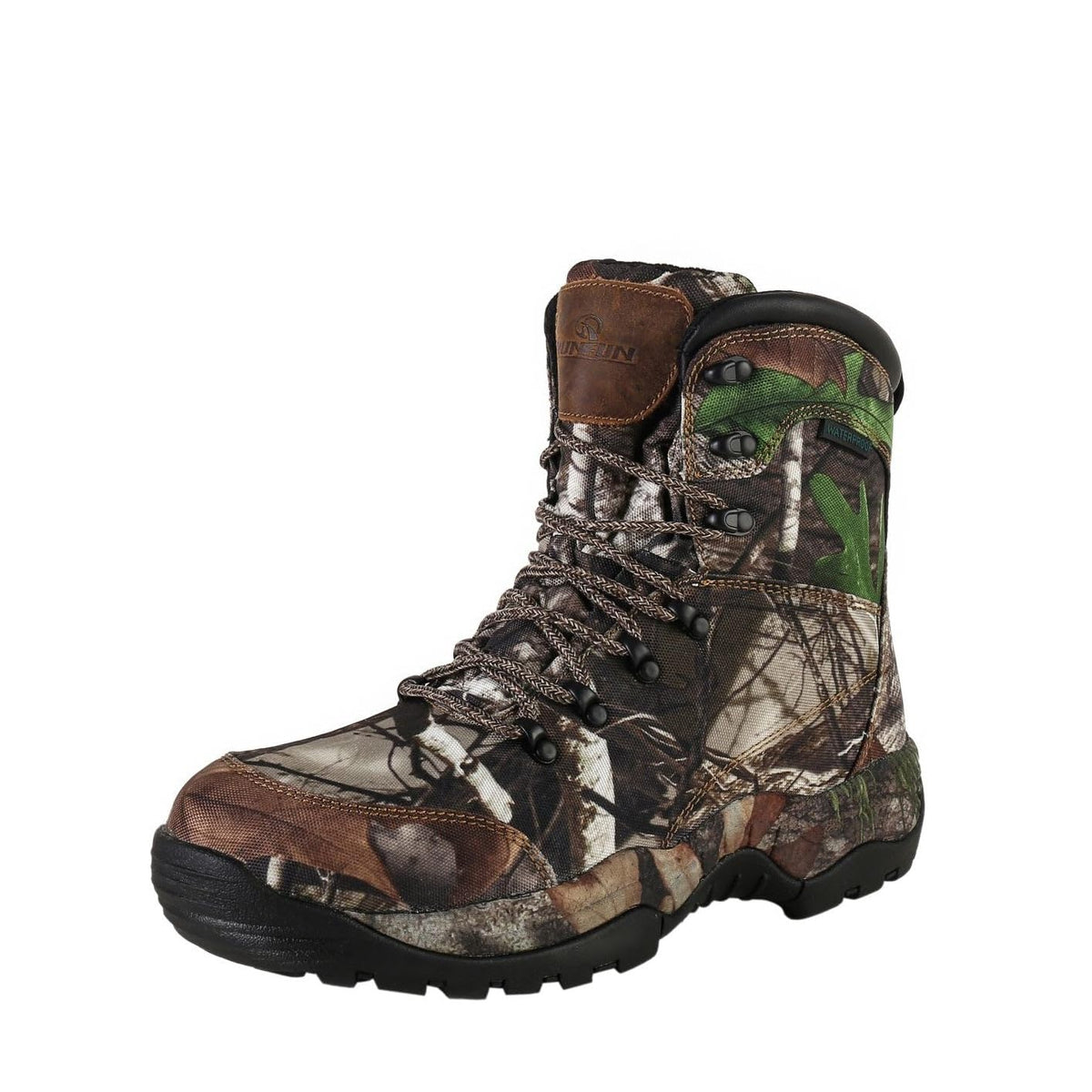 R RUNFUN Men's 7" Waterproof Insulated Lightweight Hunting Boots Anti-slip Hiking Boot, 200g Thinsulate(RF204-7CG2, Size11)