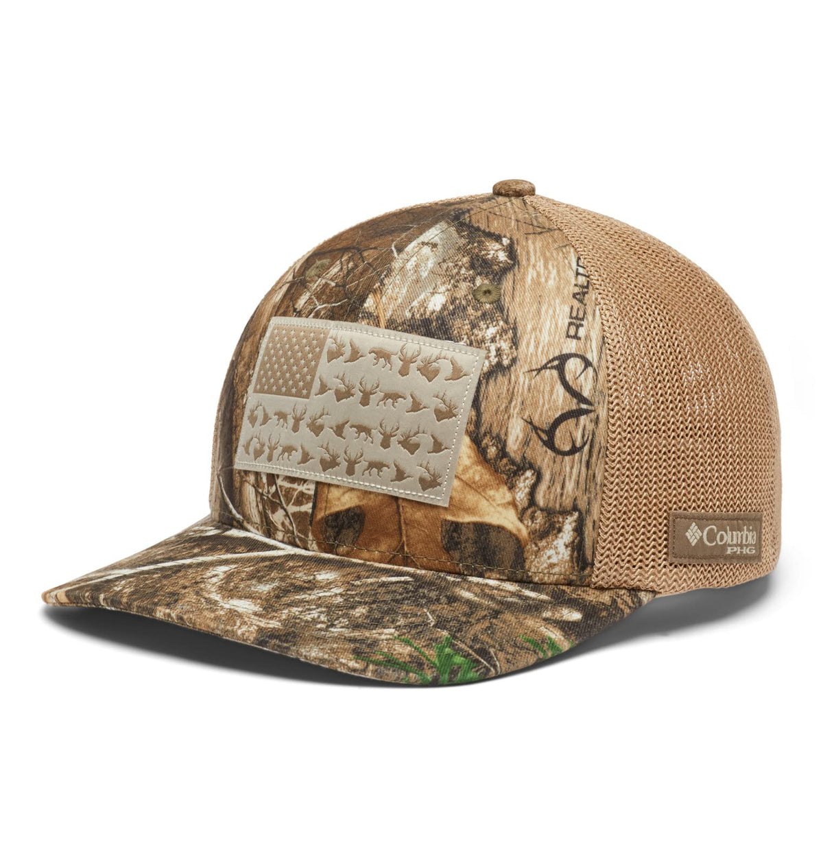 Columbia Unisex PHG Camo Mesh Ball Cap - High, Realtree Edge/Game Flag, Small/Medium