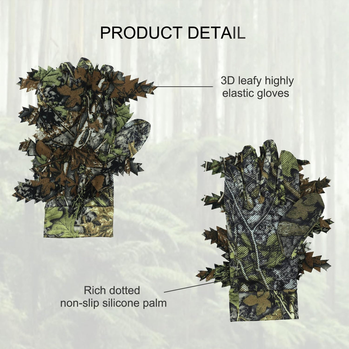 EAmber Ghillie Suit Gilly Hunting Suits Pants 3D Leaf Camo Camouflage Leafy Hat Gloves Full Face Mask Headwear Coveralls Youth Adult Lightweight Clothes