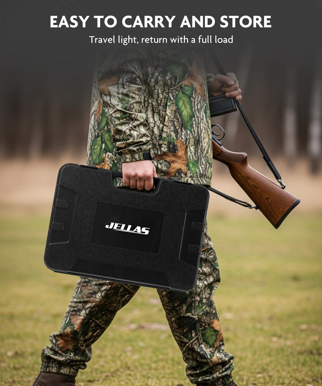 Jellas Hunting Knife Set - Professional Game Processing Kit with Axe, Bone Saw, Skinning & Fillet Knives, Rib Spreader, Sharpener, Portable Field Dressing Kit & Camping Gear in Carry Case