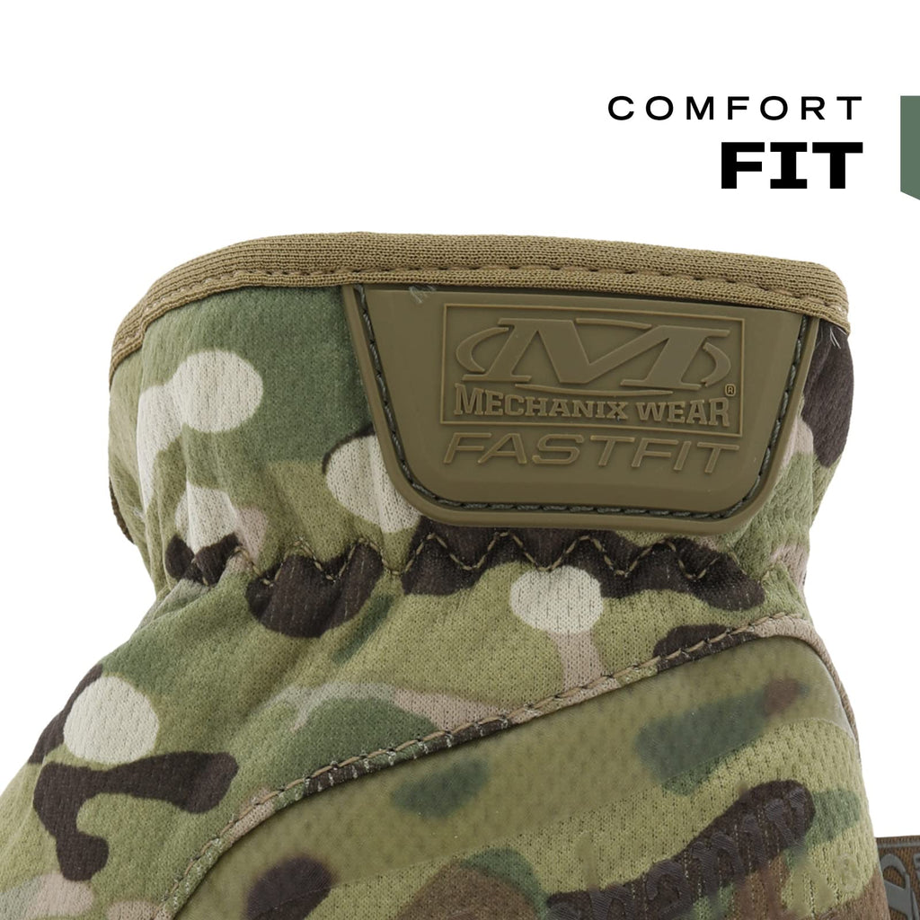 Mechanix Wear FastFit Tactical Gloves - Heavy Duty Lightweight Multipurpose Gloves - Flexible Grip & Reinforced Palm - Touchscreen Capable - Large - MultiCam Camouflage