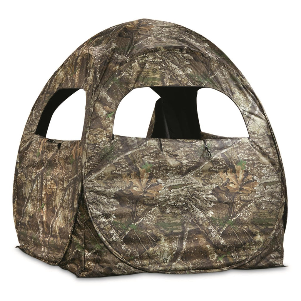 Guide Gear HuntRite Deluxe 4-Panel Spring Steel Hunting Blind; 2 Person Ground Tent for Deer and Turkey Season RT APX