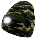 ATNKE LED Lighted Beanie Hat,USB Rechargeable 4 LED Running Headlamp Bright Cap with The Light Gifts for Men and Women/#Camouflage Green