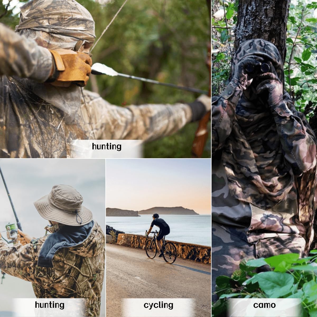 XY3545HS Camo Balaclava Face Mask with Mesh Breathable Holes for Man and Women-Huning Fishing Skiing Windproof UV Protection (Polyester, Camo B)