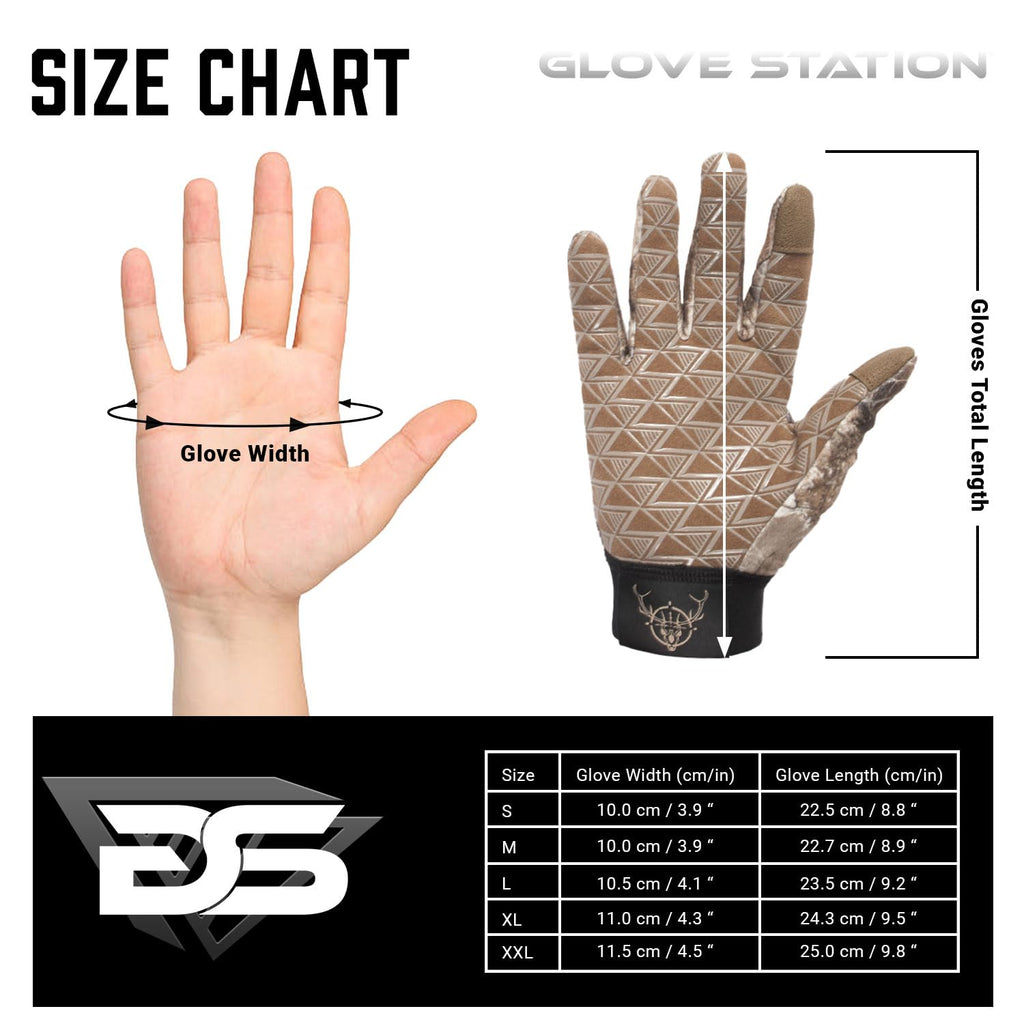 Glove Station Hunting Gloves, Realtree (Large) - Anti-Slip Camo Hunting Gloves for Men & Women with Touchscreen-Compatible Fingertips - Bow, Archery Accessories