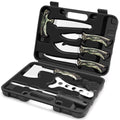 Jellas Hunting Knife Set - Professional Game Processing Kit with Axe, Bone Saw, Skinning & Fillet Knives, Rib Spreader, Sharpener, Portable Field Dressing Kit & Camping Gear in Carry Case