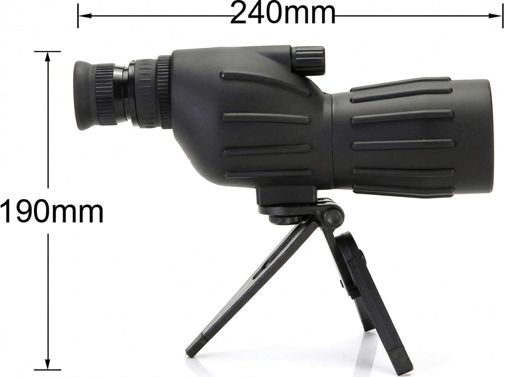 360 TACTICAL Portable Spotting Scope 15X-40X50 Grooved, Retractable Lens Hood Adult Telescope for Hiking Traveling and Viewing for Adult Bird Watch w/Mini Tripod-Clam Package