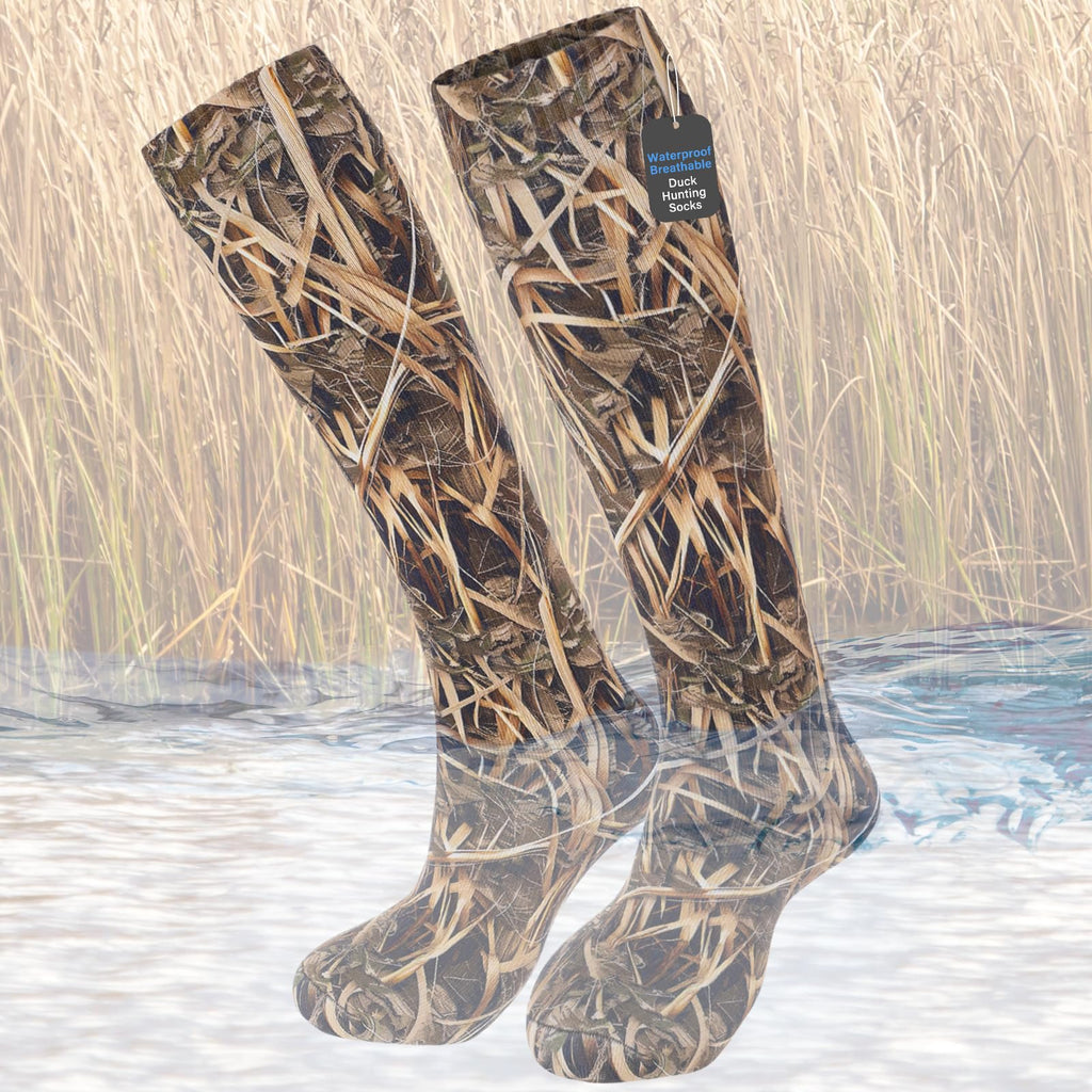 Cutecrop Men Waterproof Duck Hunting Gear Wader Sock Breathable Waterfowl Fishing Knee-high for Outdoor Winter Duck Hunting(XL)