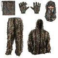 Zicac Outdoor Camo Ghillie Suit 3D Leafy Camouflage Clothing Jungle Woodland Hunting (Dark Green, Height 4.9-5.9 ft)