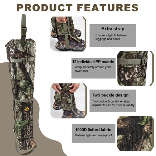 Anewkle Snake Guard Chaps Waterproof Snake Chaps for Hunting Snake Bite Protection Gear Adjustable Size Snake Bite Protective Gaiters Anti-Snake Gaiters for Legs