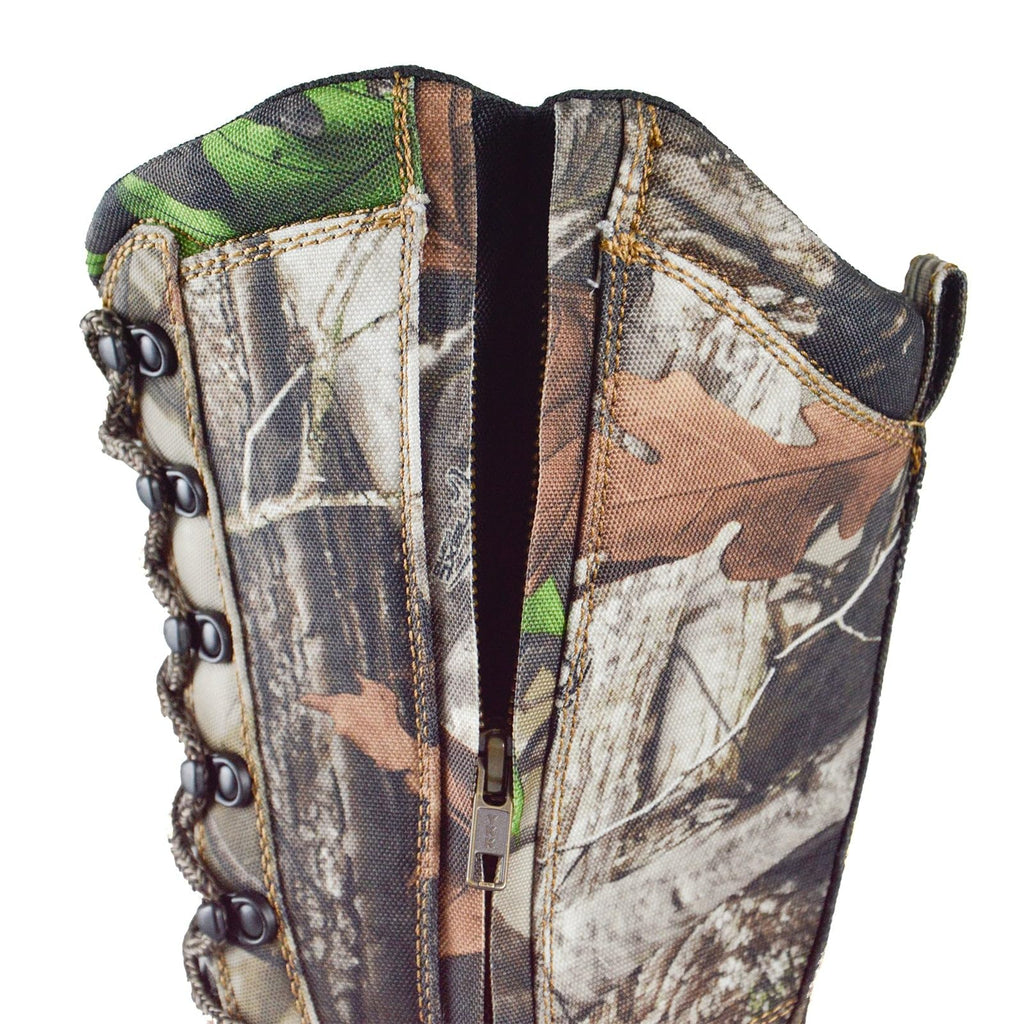 R RUNFUN Men's 16" Snakeproof Hunting Boots Waterproof Side-Zip Mud Boots with Steel Shank, Non-slip Camo Boot for Outdoor Work(RF2010-16GN, Size9)