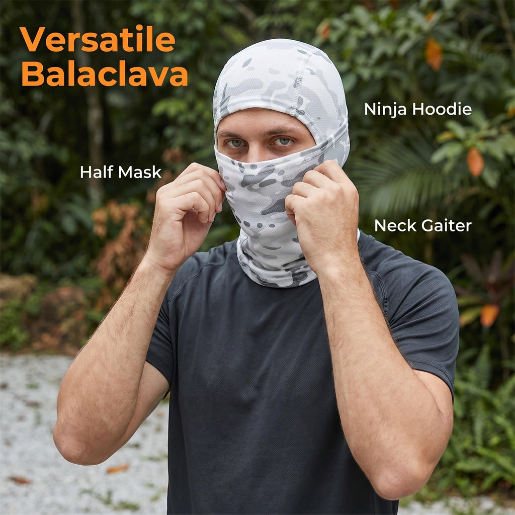 4 Pieces Camo Balaclava Mask Sun Protection Hood Face Cover Full Head Mask for Men and Women for Hunting Fishing Skiing