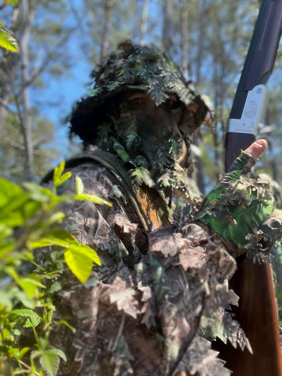 QuikCamo Men’s Mossy Oak Obsession 3D Leafy Camo Bucket Hat with Built-In Face Mask for Turkey Hunting - Adjustable Size