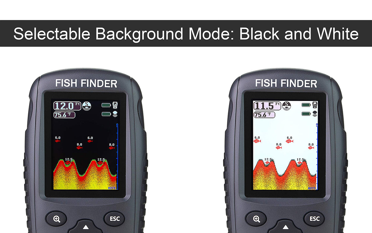 Venterior Portable Rechargeable Fish Finder Wireless Sonar Sensor Fishfinder Depth Locator with Fish Size, Temperature, Bottom Contour, Color Display