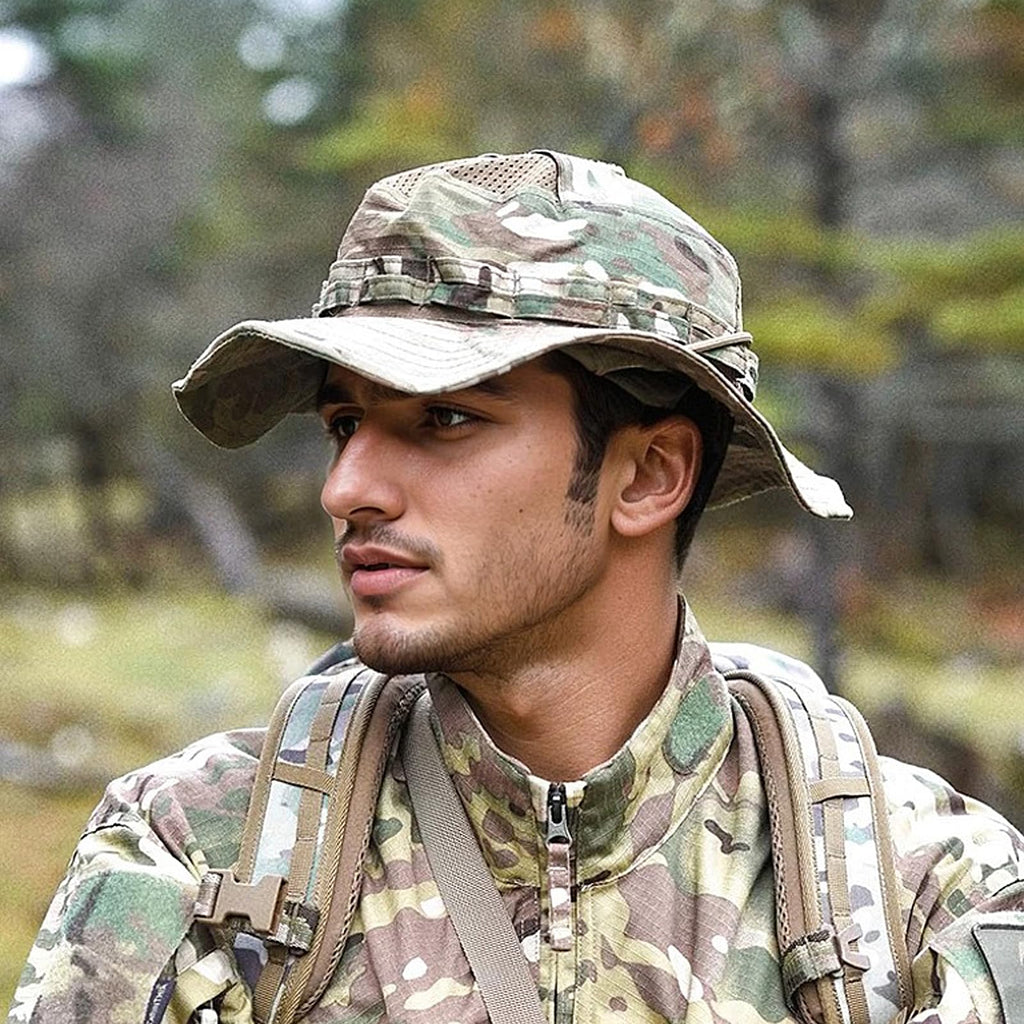 Sun Hat Military Bucket Hats Breathable Boonie Fishing Safari Hat Cap for Men Women Hunting Outdoor Hiking Camping Garden Camo