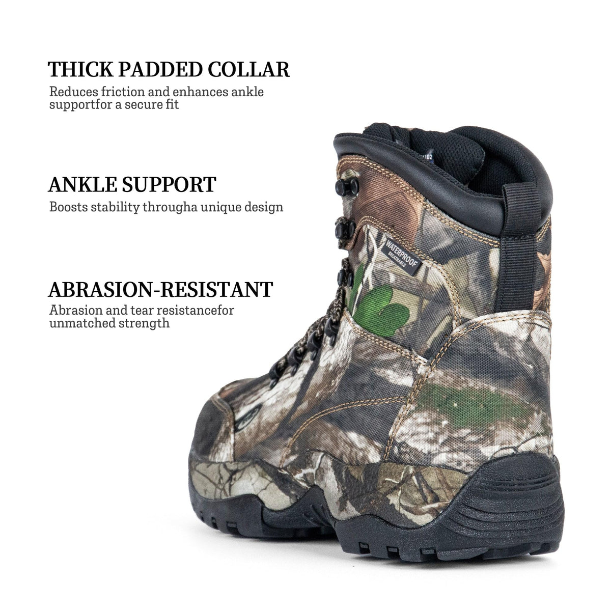 R RUNFUN Men's 7" Waterproof Insulated Lightweight Hunting Boots Anti-slip Hiking Boot, 200g Thinsulate(RF204-7CG2, Size11)
