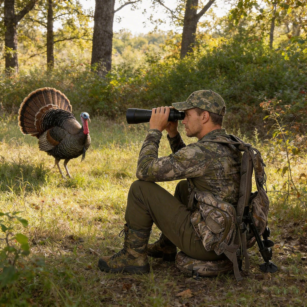 FUNHORUN Turkey Vest with Kickstand and Seat Cushion, Camo Turkey Hunting Vest with Detachable Adjustable Legs Kickstand, Game Pouch, Built-in Seat Frame, for Youth, Men, Women