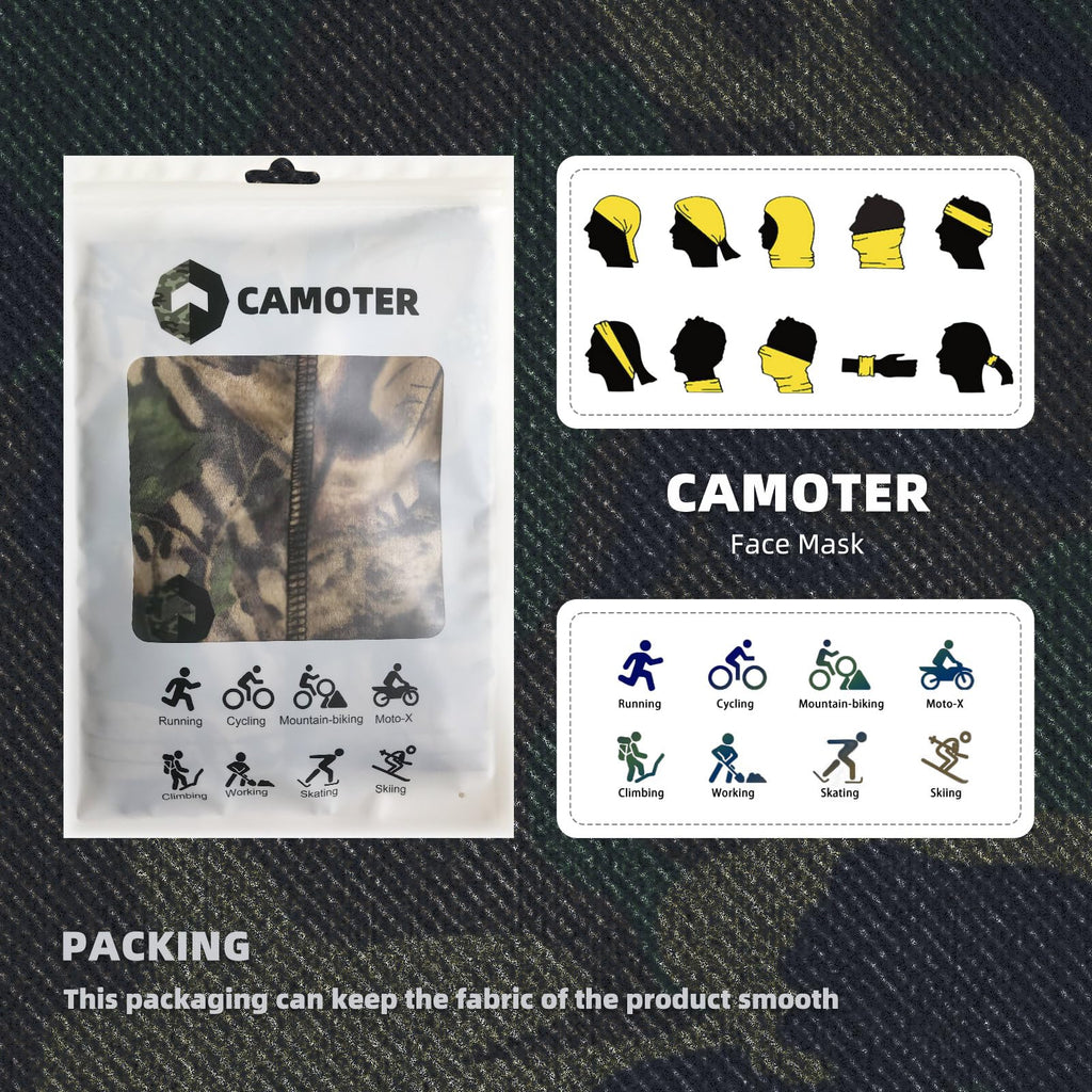 CAMOTER Camo Balaclava Mesh Face Mask - Lightweight Turkey Hunting Face Cover for Men & Women - Hunting, Fishing, Skiing (US, Alpha, One Size, CAMO A)