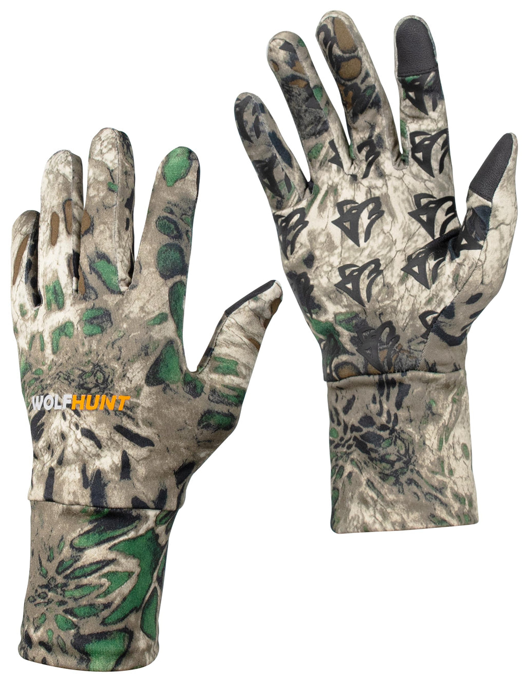 WOLFHUNT Lightweight Camouflage Hunting Gloves Full Finger, Men/Women Anti-Slip Camo Gloves for Hunting, Camo MP, M/L