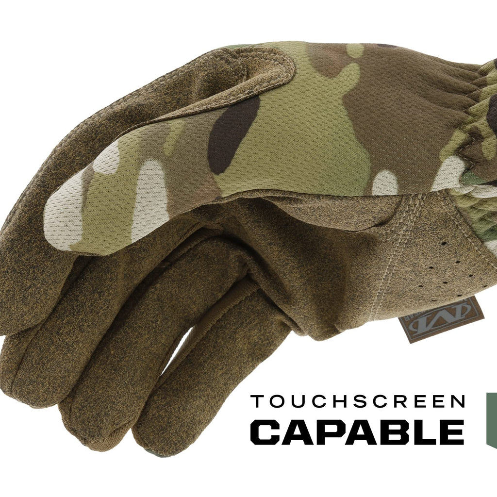 Mechanix Wear FastFit Tactical Gloves - Heavy Duty Lightweight Multipurpose Gloves - Flexible Grip & Reinforced Palm - Touchscreen Capable - Large - MultiCam Camouflage
