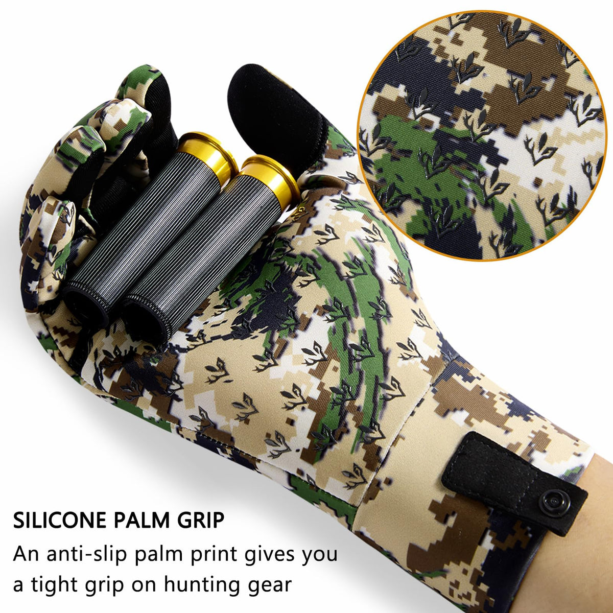BASSDASH Camo Hunting Gloves Touchscreen Lightweight Glove for Warm Weather Turkey Fishing Outdoor Activities HG08