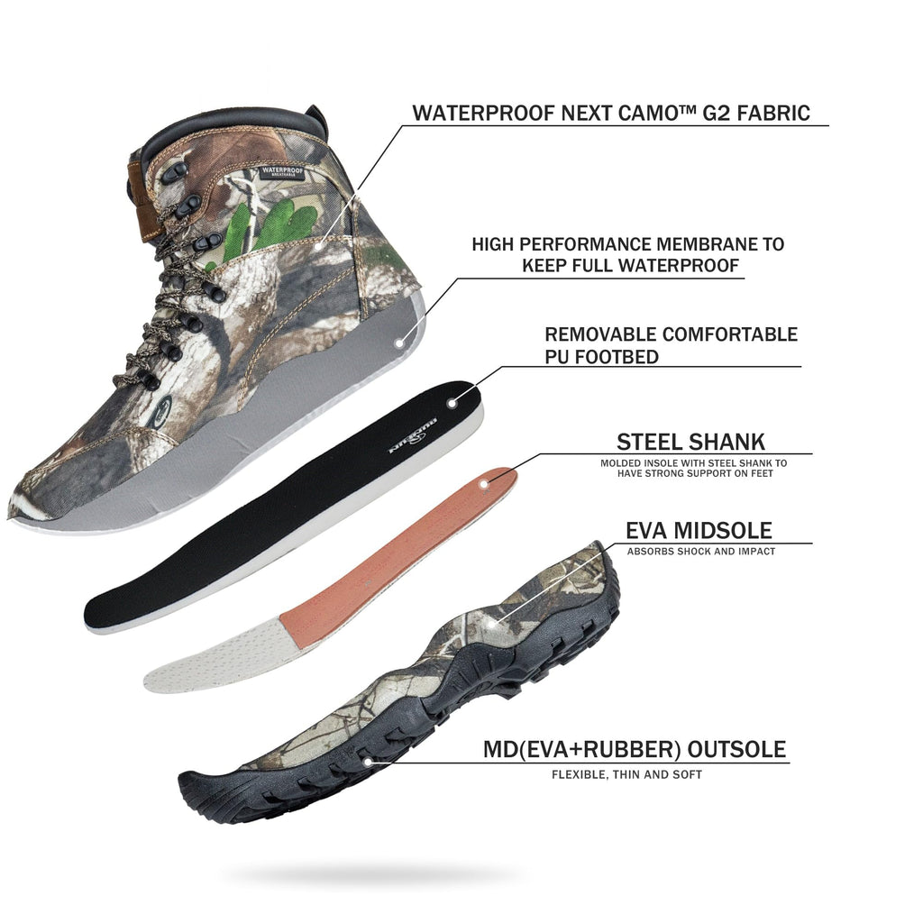 R RUNFUN Men's 7" Waterproof Insulated Lightweight Hunting Boots Anti-slip Hiking Boot, 200g Thinsulate(RF204-7CG2, Size11)