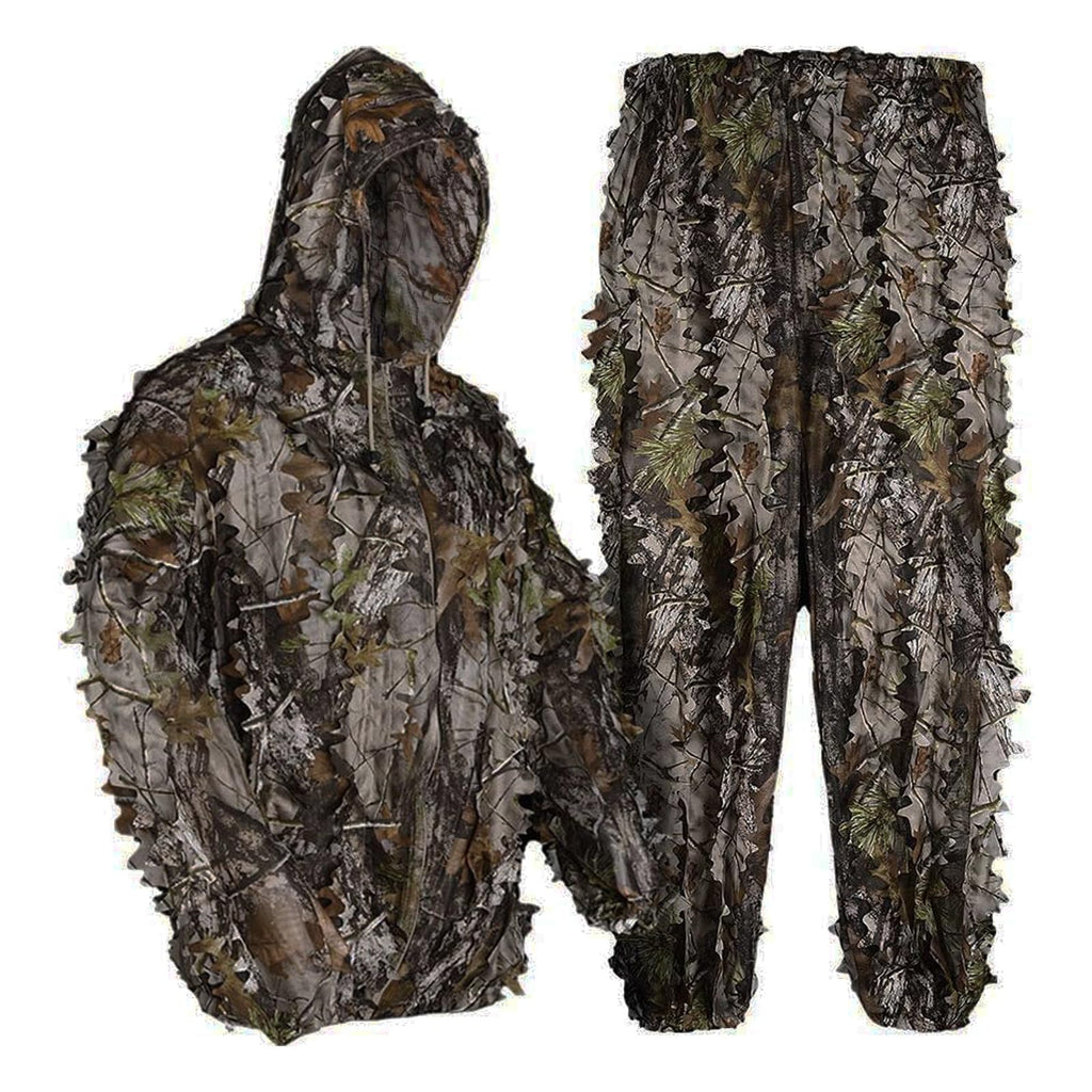 LOOGU Ghillie Suit 3D Maple Leafy Camouflage Clothing Super Lightweight Hooded Outfit for Hunting, Shooting, Wildfowl, Paintball, Wildlife Photography, Halloween or Christmas