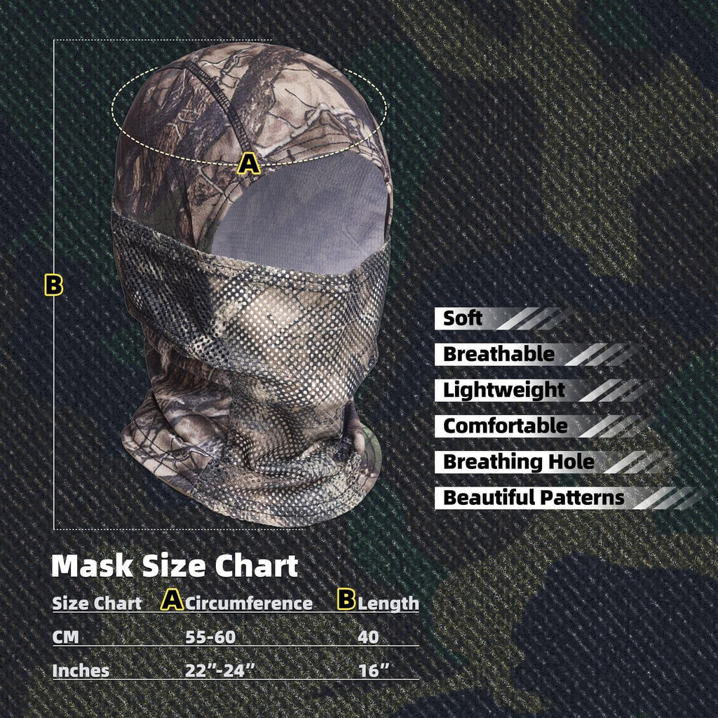 XY3545HS Camo Balaclava Face Mask with Mesh Breathable Holes for Man and Women-Huning Fishing Skiing Windproof UV Protection (Polyester, Camo B)
