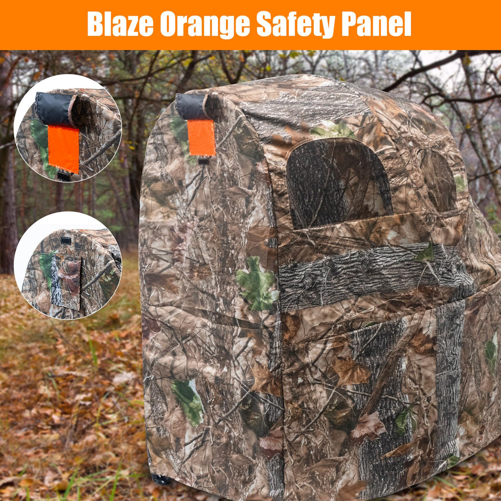 WTVIDAS Hunting Blinds with Chair Pop Up Ground Blinds with Carrying Bag Portable 1-Person Hunting Tent for Deer & Turkey Hunting