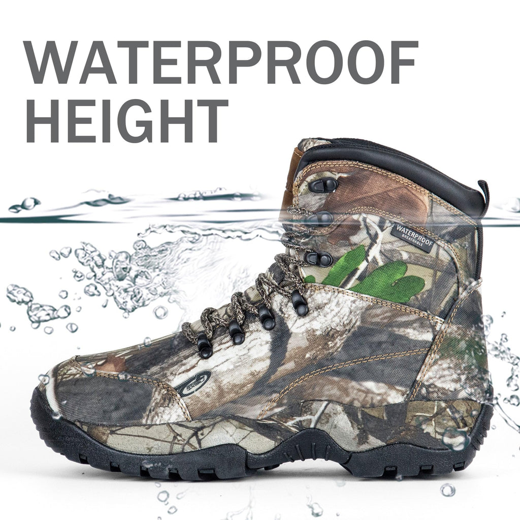R RUNFUN Men's 7" Waterproof Insulated Lightweight Hunting Boots Anti-slip Hiking Boot, 200g Thinsulate(RF204-7CG2, Size11)