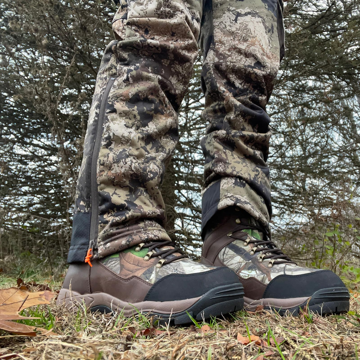 Men's Hiking Hunting Boots - Waterproof Leather & Shock-Absorbing EVA Midsole - Breathable Next Camo G2 Shoes for Rugged Trails & Trekking (Next Camo G2, Size 7)