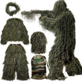 MOPHOTO 5 in 1 Ghillie Suit 3D Camouflage Hunting Suits - Jacket, Pants, Hood, Carry Bag for Youth & Adults M/L/XL/XXL